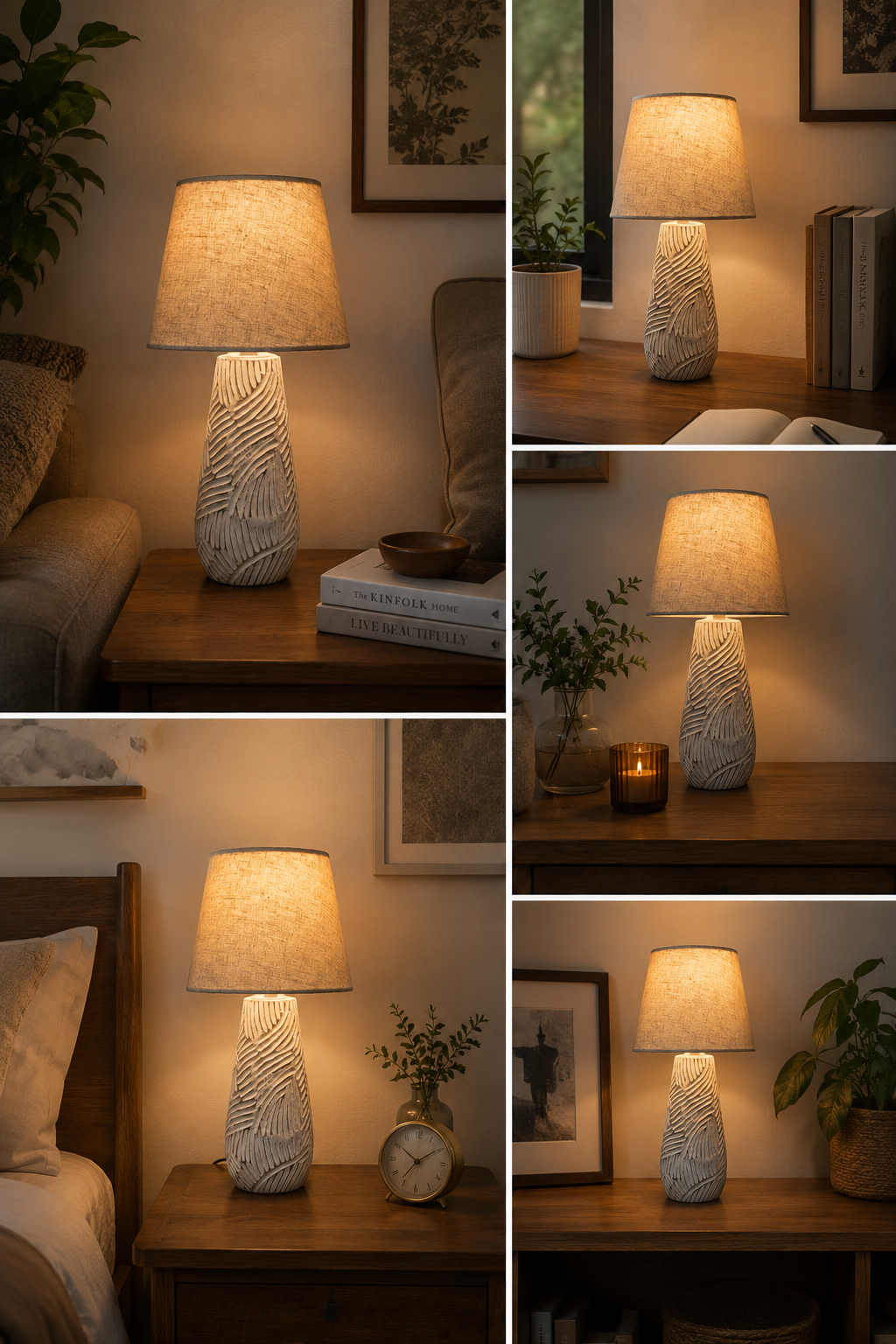 Flower carving table lamp