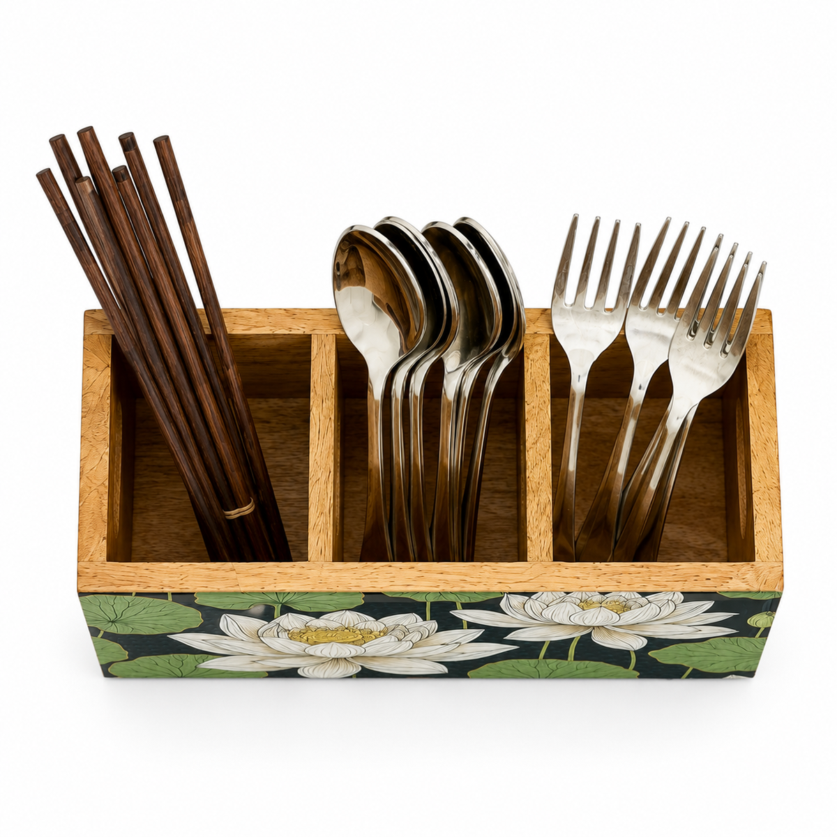 Cutlery Holder White Lotus