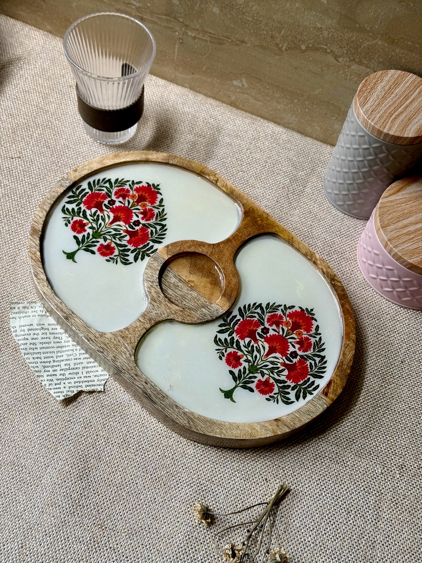 Bordeaux Artisan Wood Tray with Dip 7