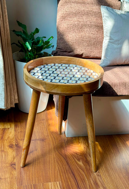 Mangowood Accent Table Gold Foil