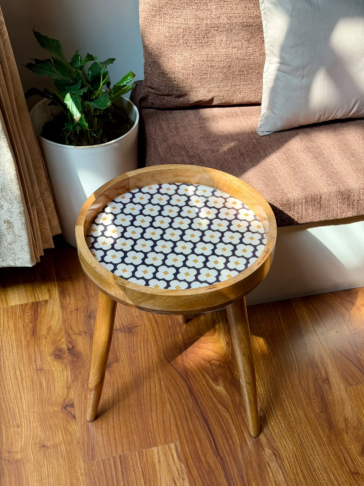Mangowood Accent Table Gold Foil