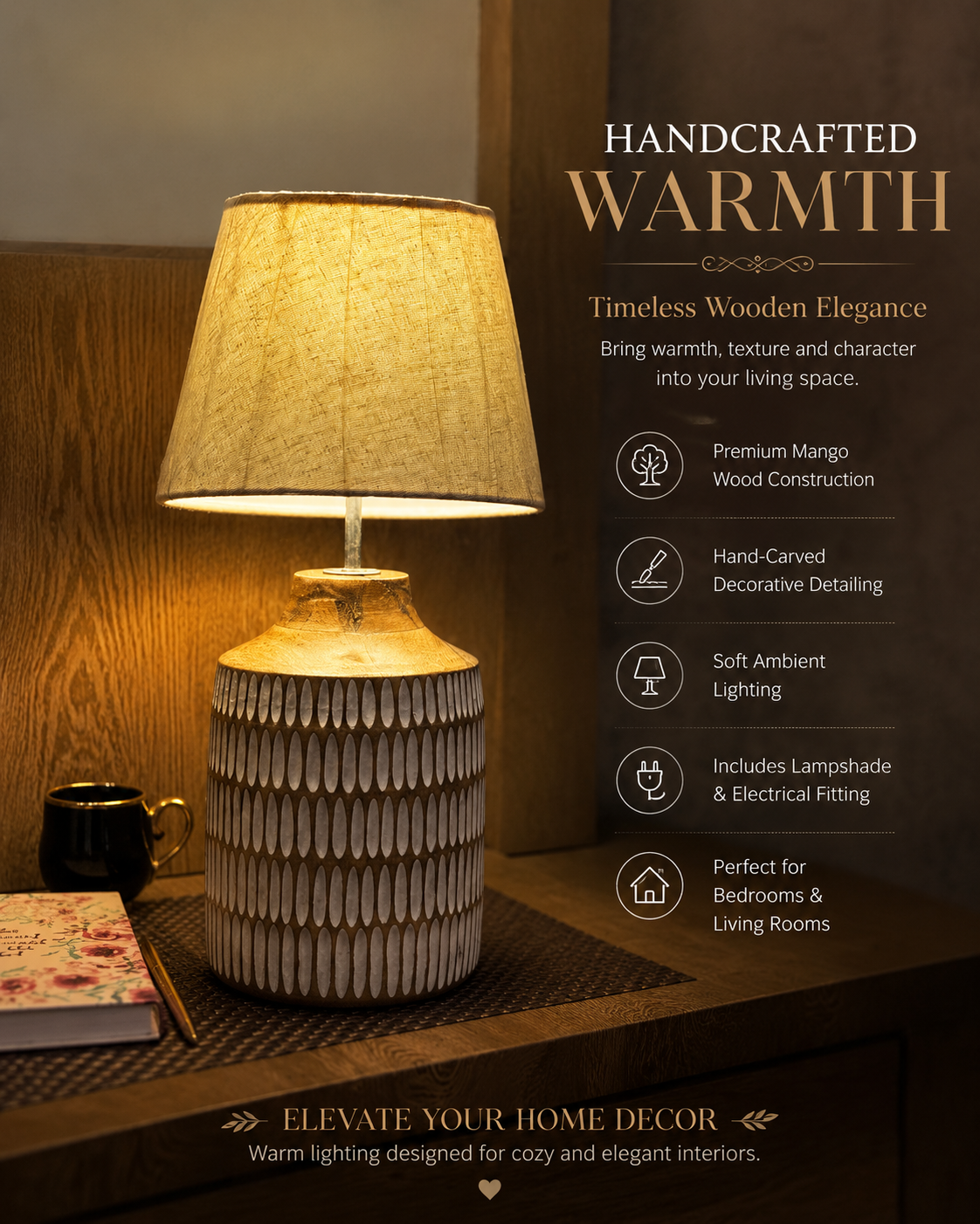 Hammer white table lamp