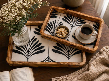 Hanging leaf Rectangle Tray set