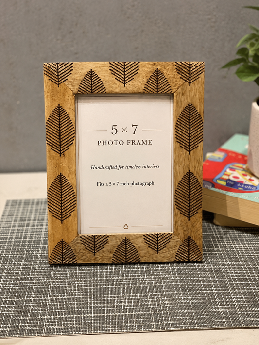 Mangowood Leaf Photo Frame 5x7