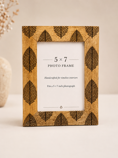 Mangowood Leaf Photo Frame 5x7