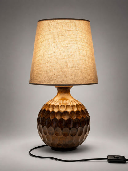 Golf ball table lamp Brown Walnut