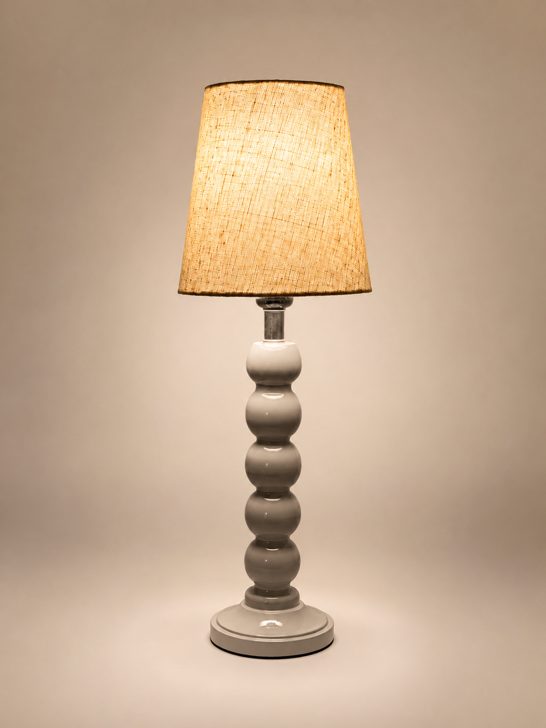 Modern Wooden Bedside Table Lamp with Linen Fabric Shade