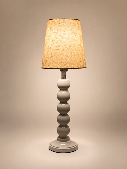 Modern Wooden Bedside Table Lamp with Linen Fabric Shade