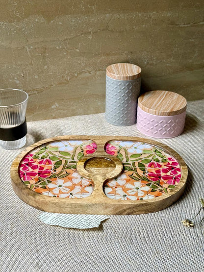 Mosaic Garden Chip & Dip Platter
