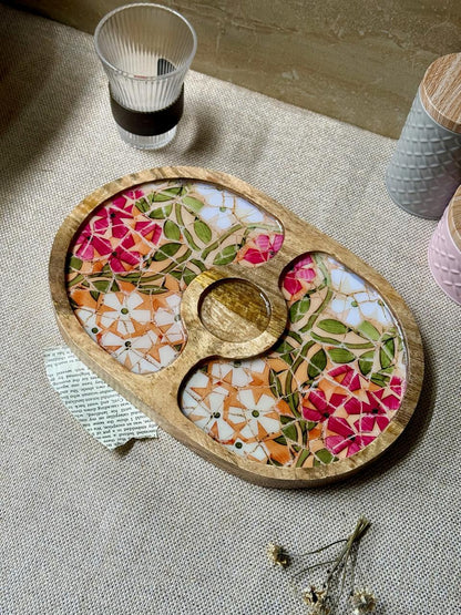 Mosaic Garden Chip & Dip Platter