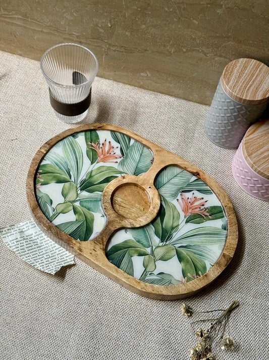 Tropical garden chip and dip platter