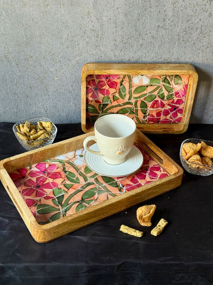Mosaic rectangle tray set