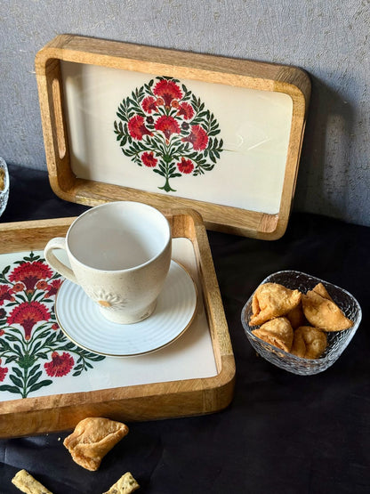 Gulmohar Rectangle Tray set