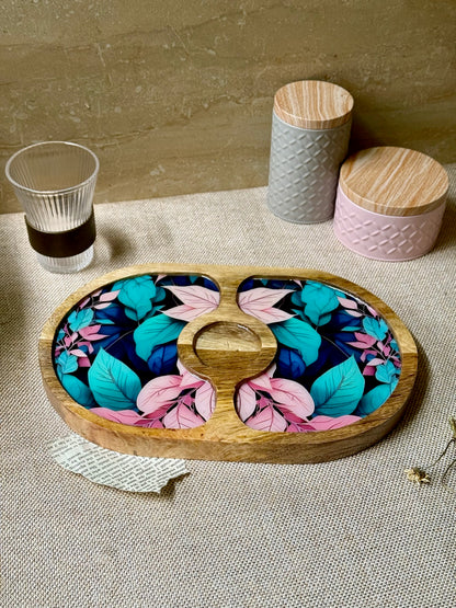 Bordeaux Artisan Wood Tray with Dip