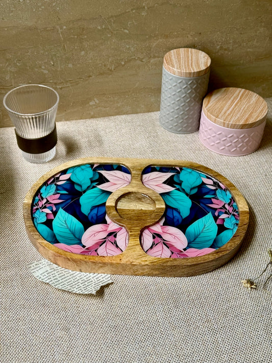 Bordeaux Artisan Wood Tray with Dip