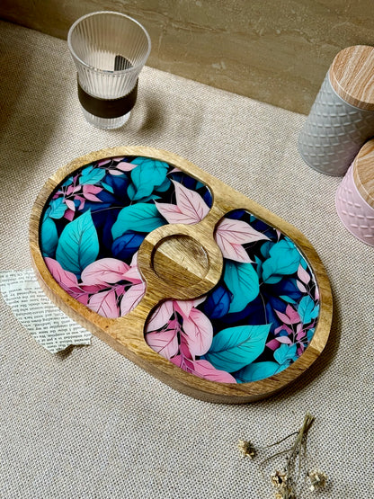 Bordeaux Artisan Wood Tray with Dip