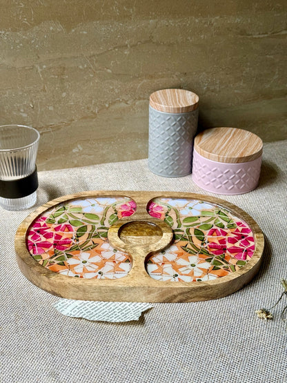 Bordeaux Artisan Wood Tray with Dip 3