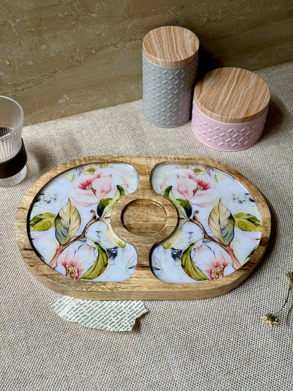 Bordeaux Artisan Wood Tray with Dip 6