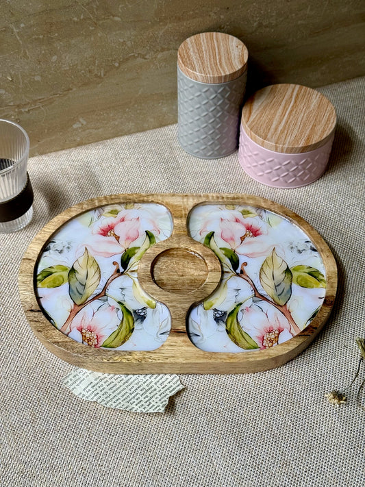 Bordeaux Artisan Wood Tray with Dip 6