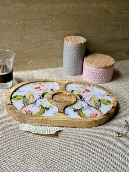 Bordeaux Artisan Wood Tray with Dip 6