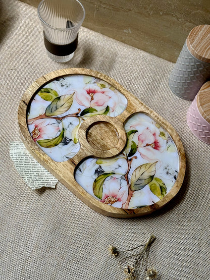 Bordeaux Artisan Wood Tray with Dip 6