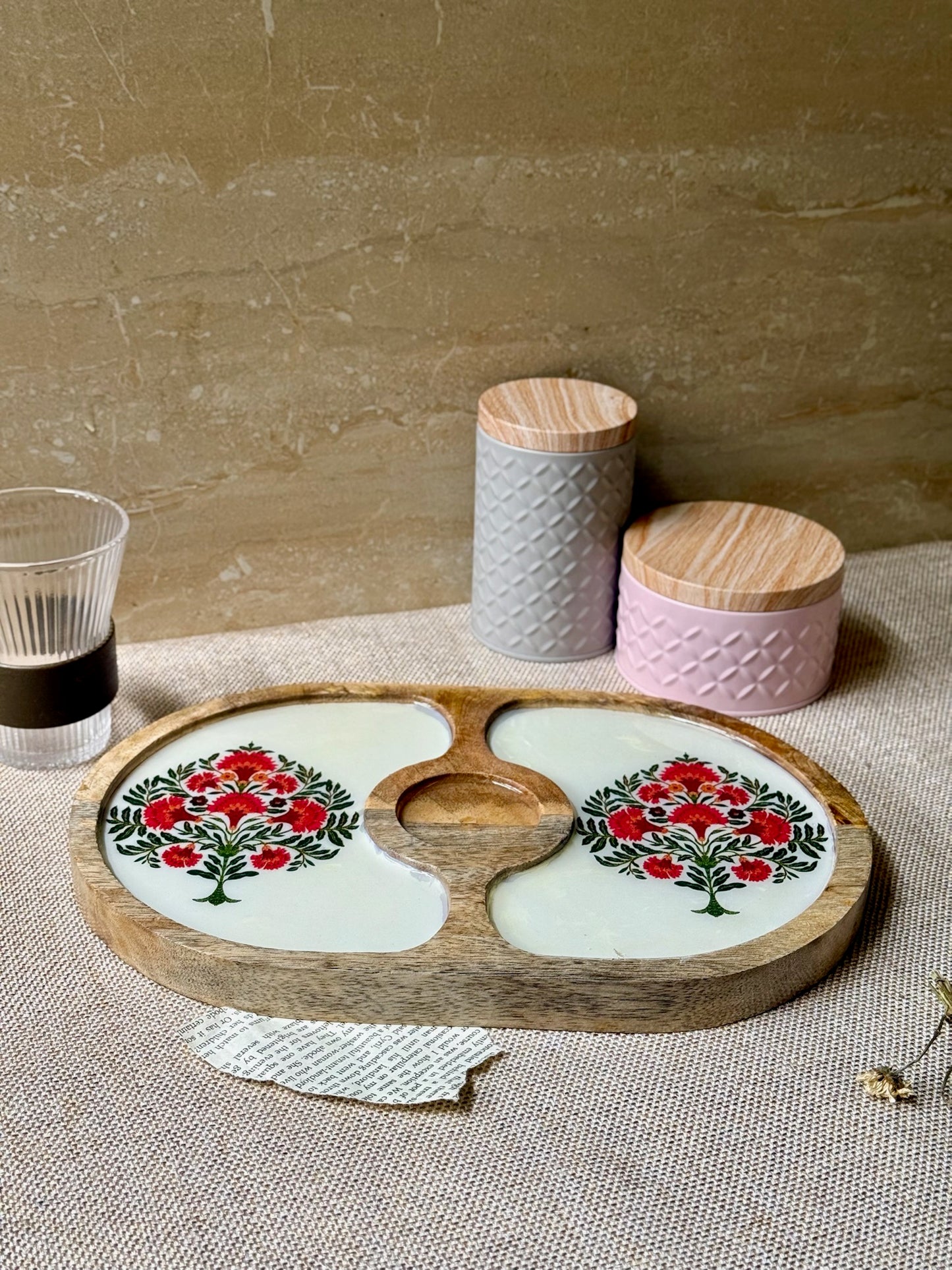 Bordeaux Artisan Wood Tray with Dip 7