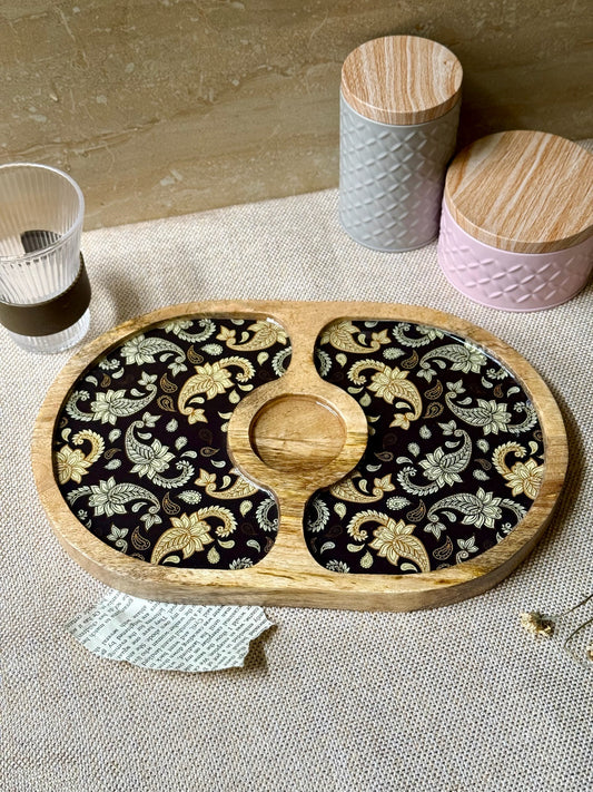 Bordeaux Artisan Wood Tray with Dip 9