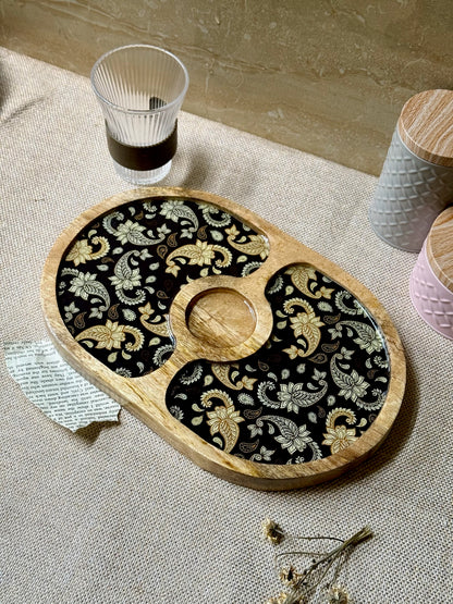 Bordeaux Artisan Wood Tray with Dip 9