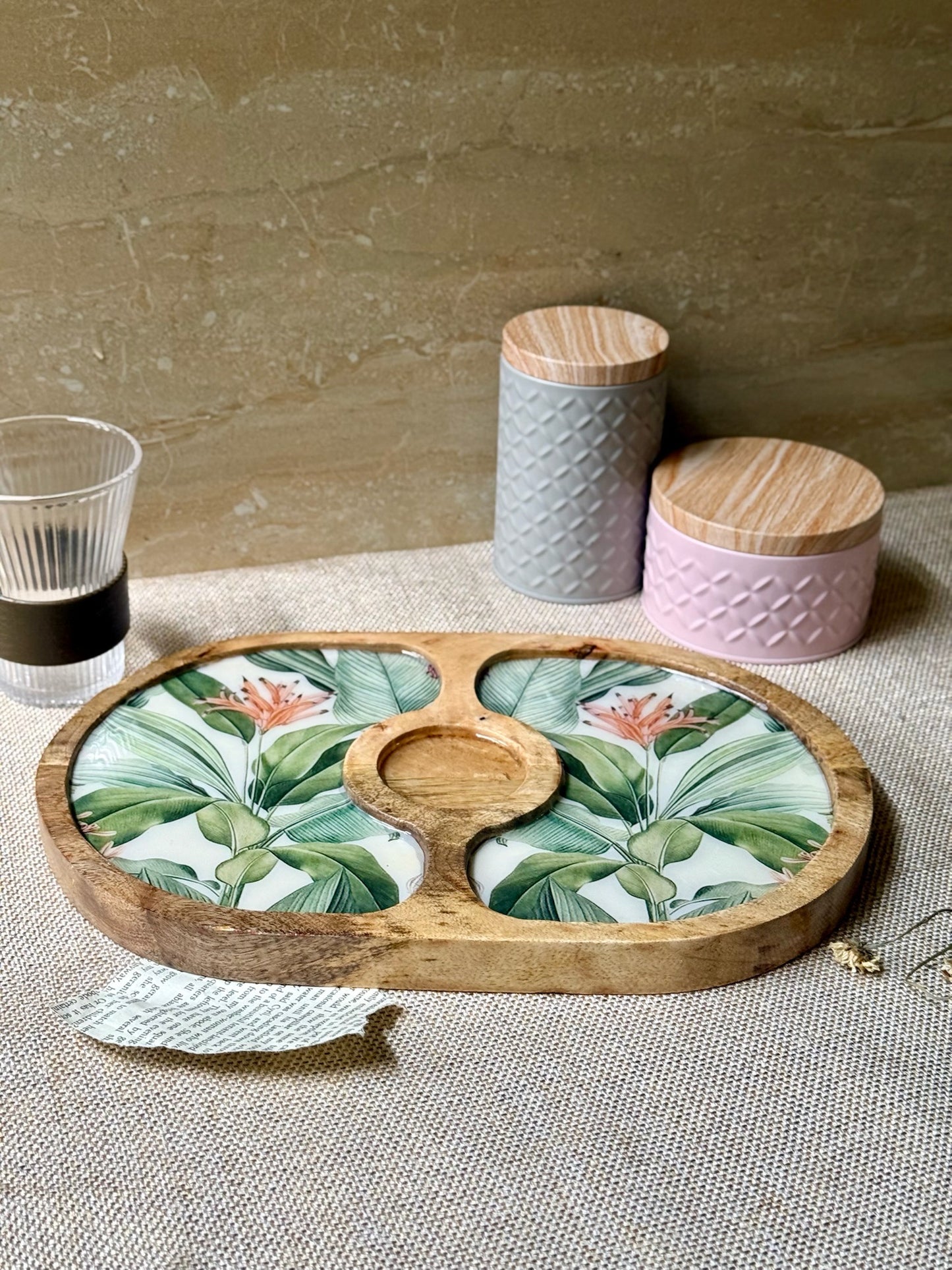 Bordeaux Artisan Wood Tray with Dip 10