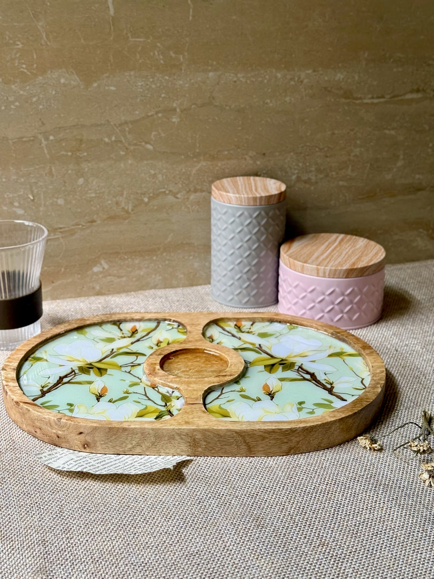 Bordeaux Artisan Wood Tray with Dip 11