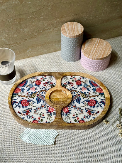 Bordeaux Artisan Wood Tray with Dip 12