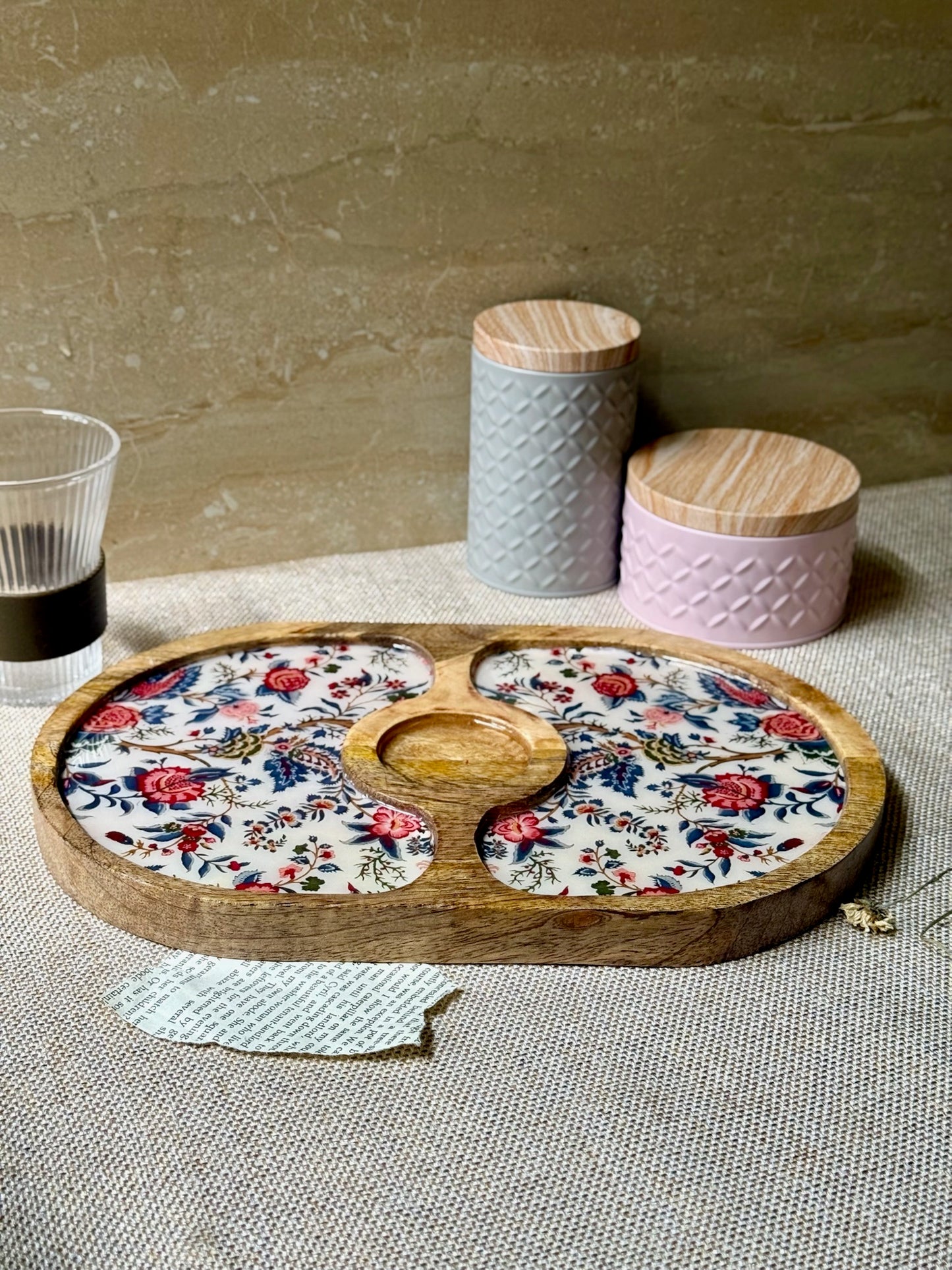 Bordeaux Artisan Wood Tray with Dip 12