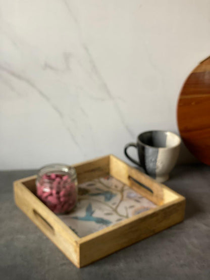 Humming Bird Haven Wooden Square Tray