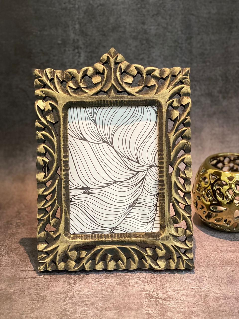 Vintage Black Gold Decorative Picture Frame for Tabletop & Wall Decor