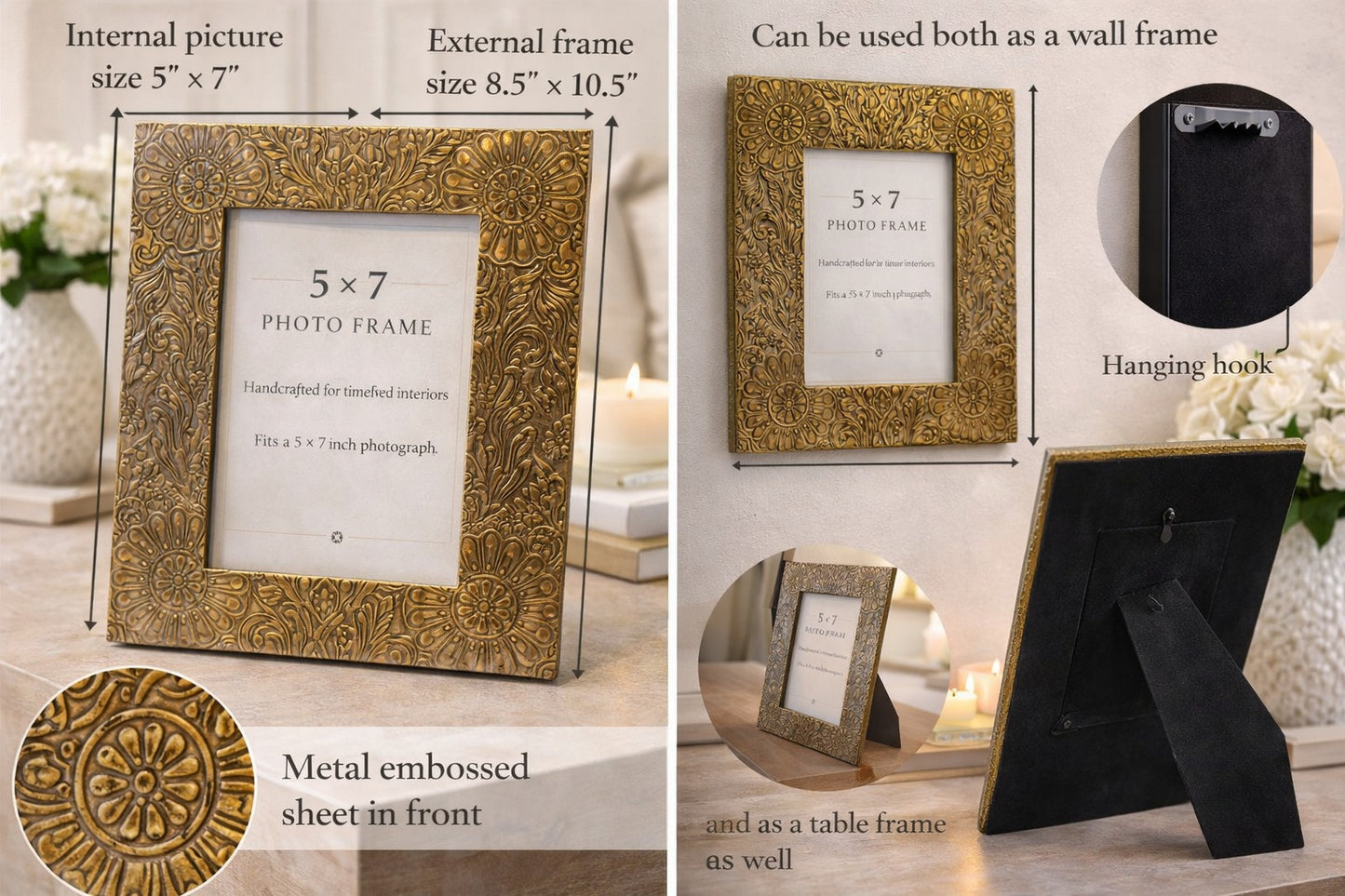 Golden Petal Photo Frame