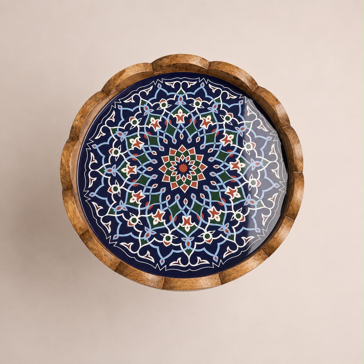 Scallop Table Blue Mandala