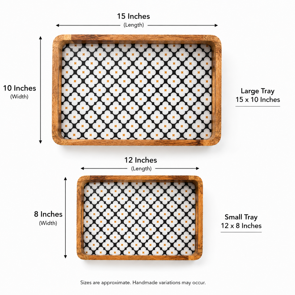 Wooden Serving Tray Set (Set of 2)