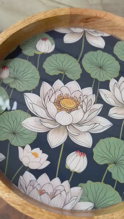 White lotus epoxy table