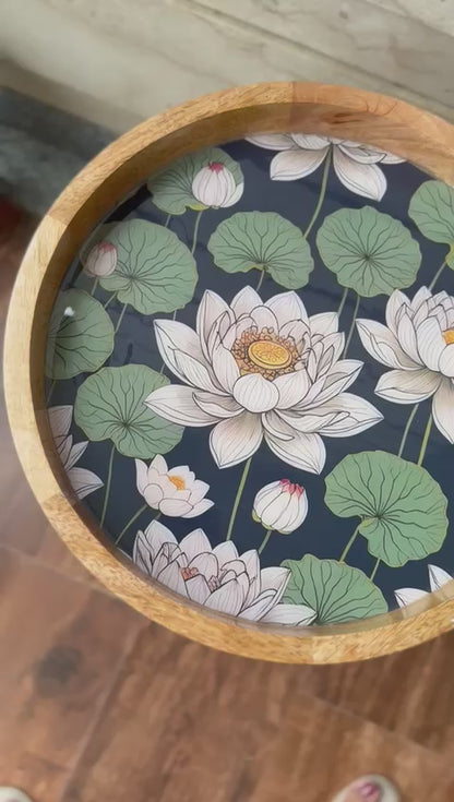 White lotus epoxy table