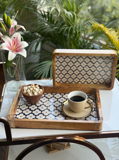 Wooden Serving Tray Set (Set of 2)