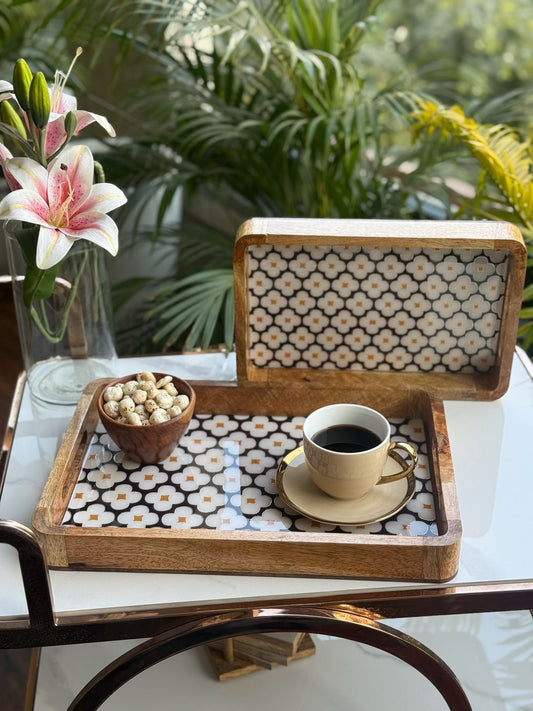 Wooden Serving Tray Set (Set of 2)
